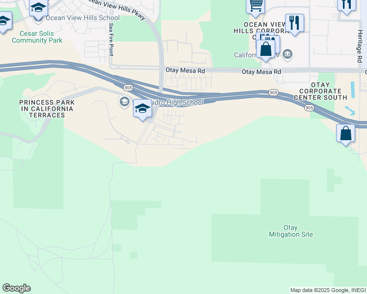 map of restaurants, bars, coffee shops, grocery stores, and more near 1745 San Jovani in San Diego