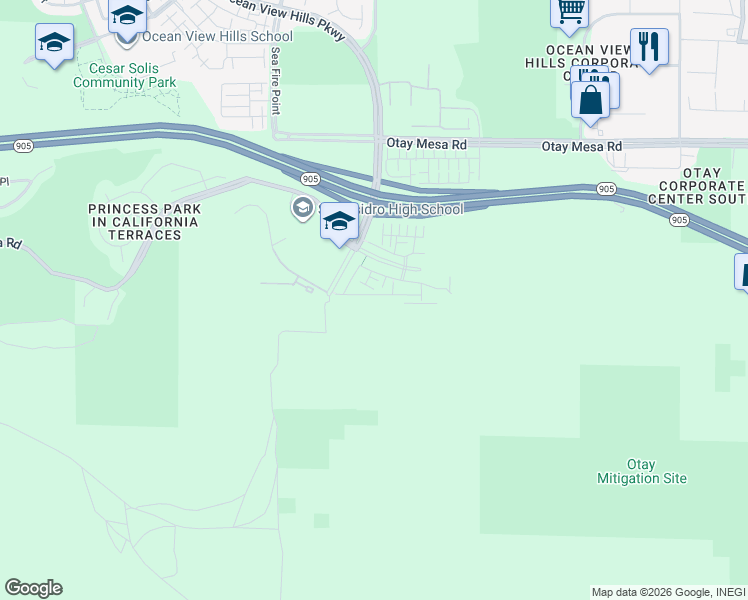 map of restaurants, bars, coffee shops, grocery stores, and more near 5435 San Roberto in San Diego