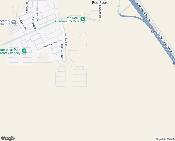 map of restaurants, bars, coffee shops, grocery stores, and more near 34877 South Jay Hawk Way in Red Rock