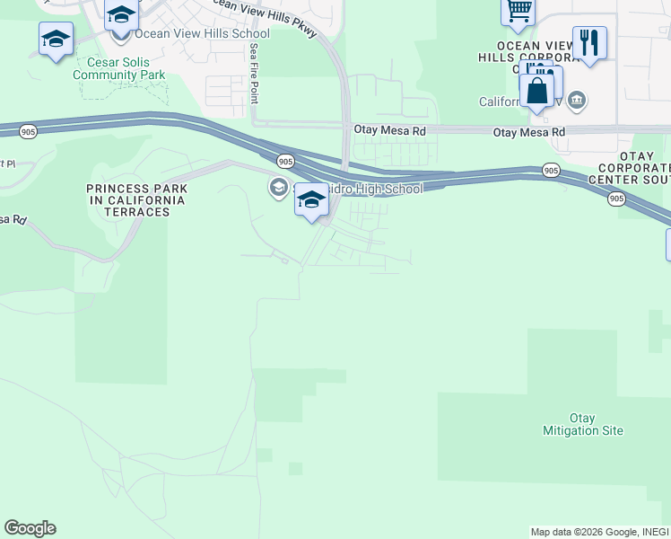 map of restaurants, bars, coffee shops, grocery stores, and more near 5441 San Roberto in San Diego