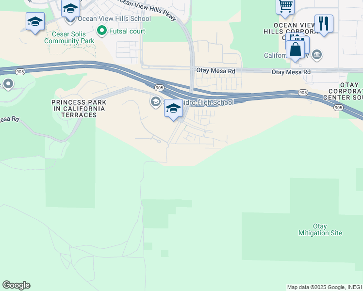 map of restaurants, bars, coffee shops, grocery stores, and more near 5427 San Roberto in San Diego