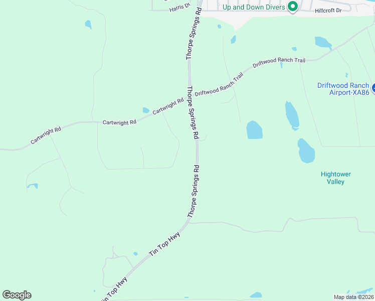 map of restaurants, bars, coffee shops, grocery stores, and more near 6557 Thorpe Springs Road in Weatherford