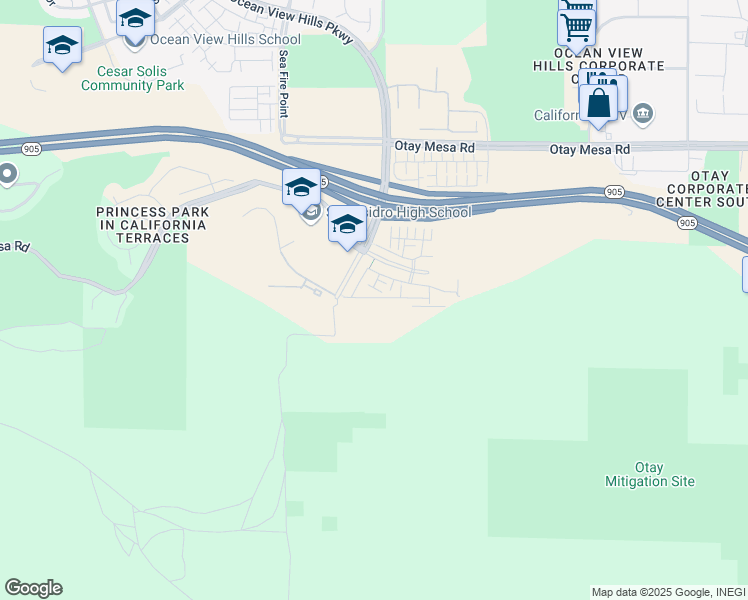 map of restaurants, bars, coffee shops, grocery stores, and more near 5441 San Roberto in San Diego