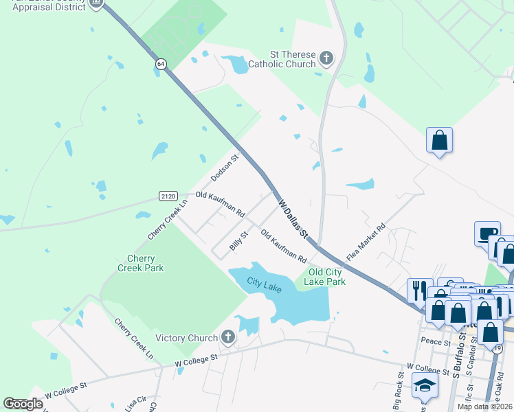 map of restaurants, bars, coffee shops, grocery stores, and more near 303 Billy Street in Canton