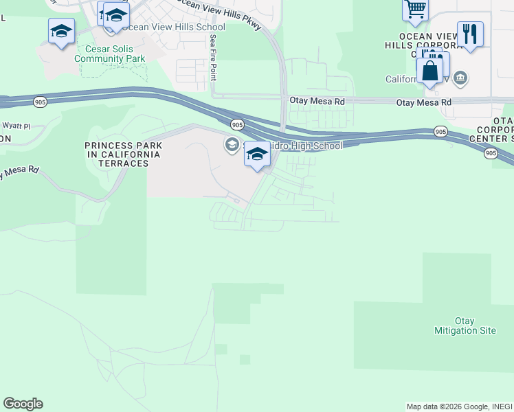 map of restaurants, bars, coffee shops, grocery stores, and more near 5401 San Roberto in San Diego