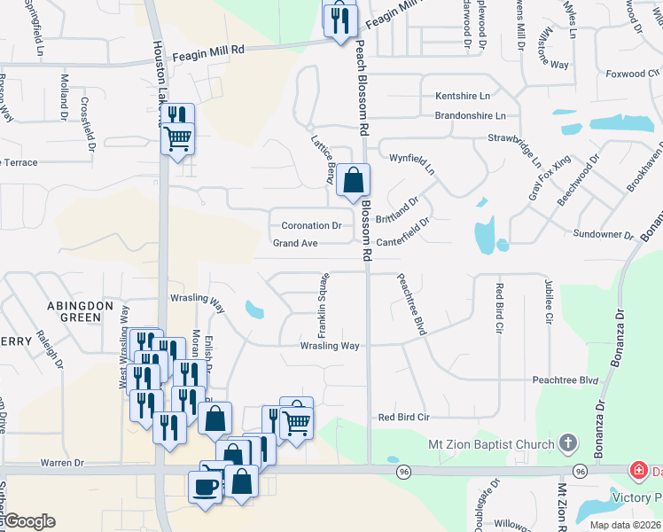 map of restaurants, bars, coffee shops, grocery stores, and more near 548 Grand Avenue in Bonaire