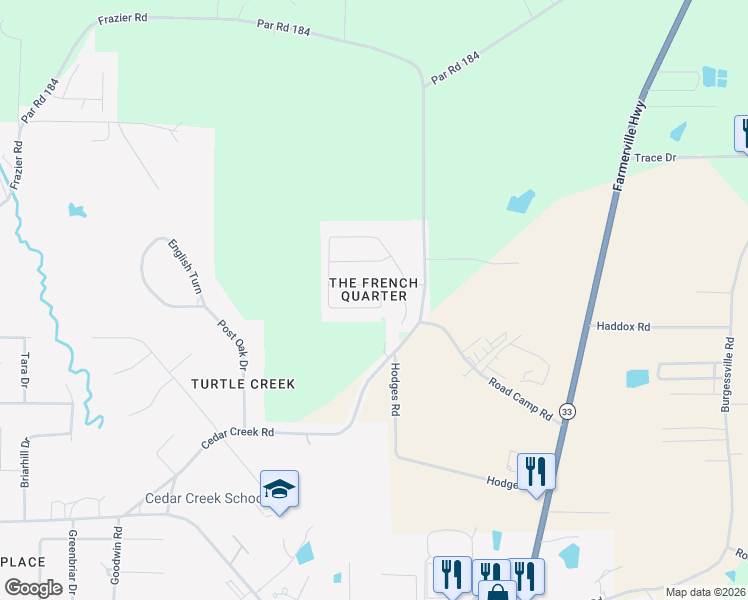 map of restaurants, bars, coffee shops, grocery stores, and more near in Ruston