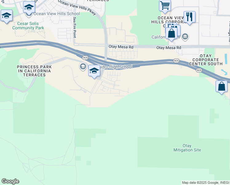 map of restaurants, bars, coffee shops, grocery stores, and more near 5500 San Roberto in San Diego