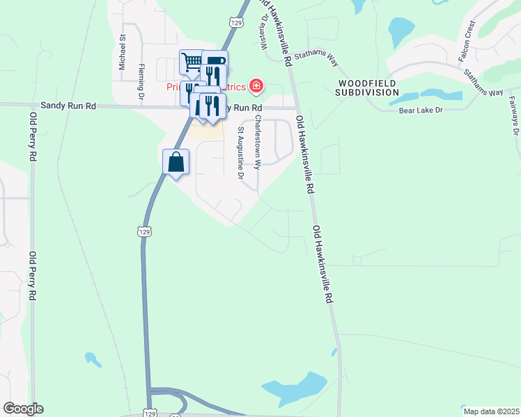 map of restaurants, bars, coffee shops, grocery stores, and more near 103 Wynchase Lane in Bonaire