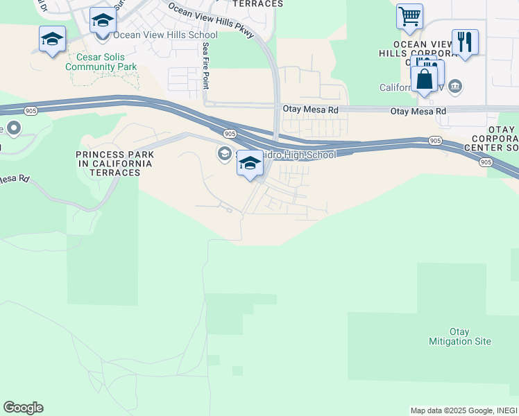 map of restaurants, bars, coffee shops, grocery stores, and more near 1733 San Eugenio in San Diego