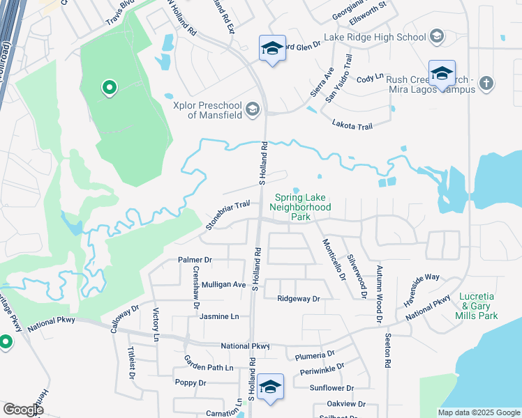 map of restaurants, bars, coffee shops, grocery stores, and more near 212 South Holland Road in Mansfield