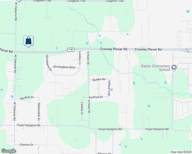 map of restaurants, bars, coffee shops, grocery stores, and more near 2304 Builder Road in Crowley