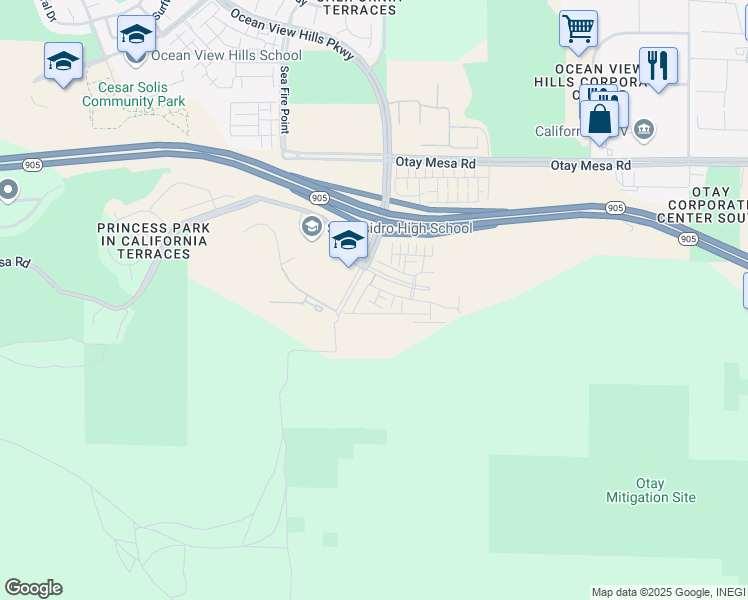 map of restaurants, bars, coffee shops, grocery stores, and more near 1733 San Eugenio in San Diego