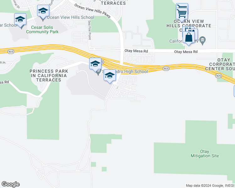 map of restaurants, bars, coffee shops, grocery stores, and more near 1700 Santa Gloria in San Diego
