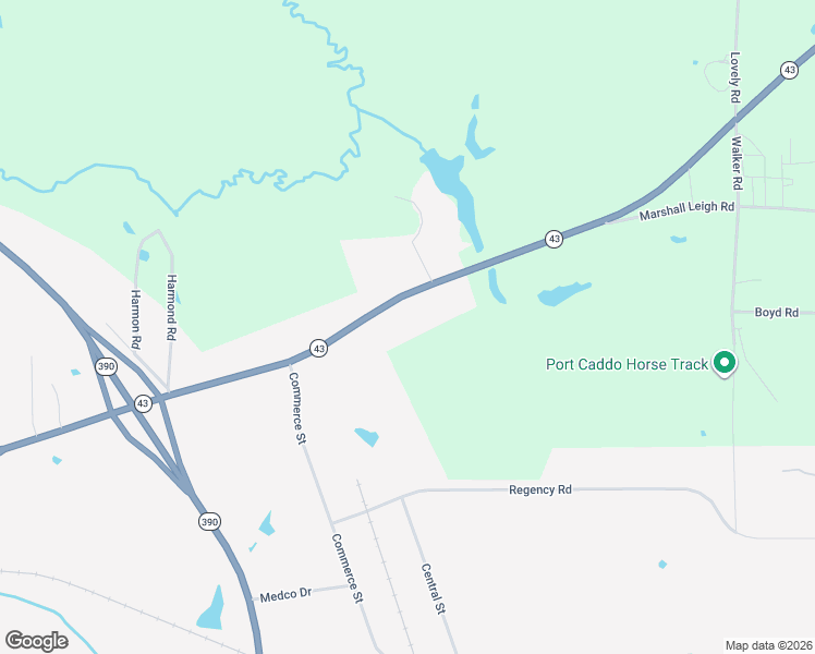 map of restaurants, bars, coffee shops, grocery stores, and more near 5958 Texas 43 in Marshall