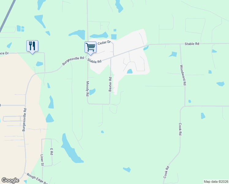 map of restaurants, bars, coffee shops, grocery stores, and more near 209 Baxter Road in Ruston