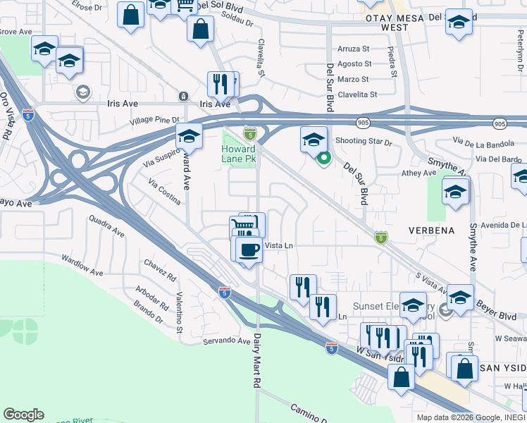 map of restaurants, bars, coffee shops, grocery stores, and more near 1810 Isla De La Gaita in San Diego
