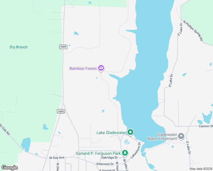 map of restaurants, bars, coffee shops, grocery stores, and more near 1717 West Lake Drive in Gladewater