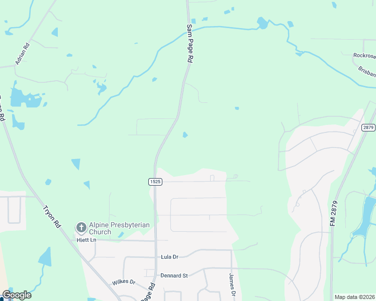 map of restaurants, bars, coffee shops, grocery stores, and more near 1084 Sam Page Road in Longview