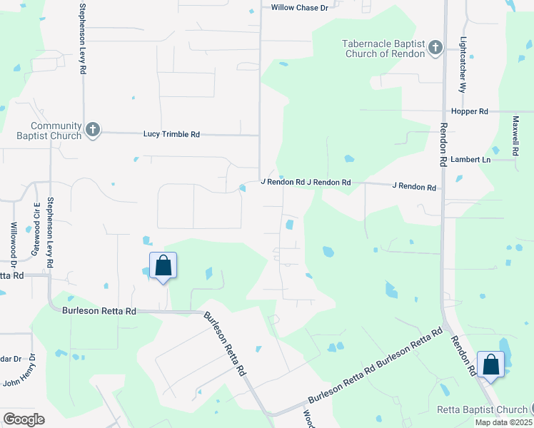 map of restaurants, bars, coffee shops, grocery stores, and more near 3908 Joalene Court in Burleson