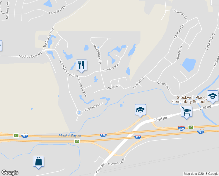 map of restaurants, bars, coffee shops, grocery stores, and more near 215 Macey Lane in Bossier City