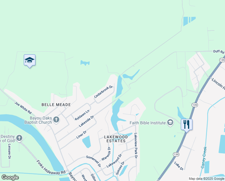 map of restaurants, bars, coffee shops, grocery stores, and more near 109 Cedar Brook Drive in Monroe