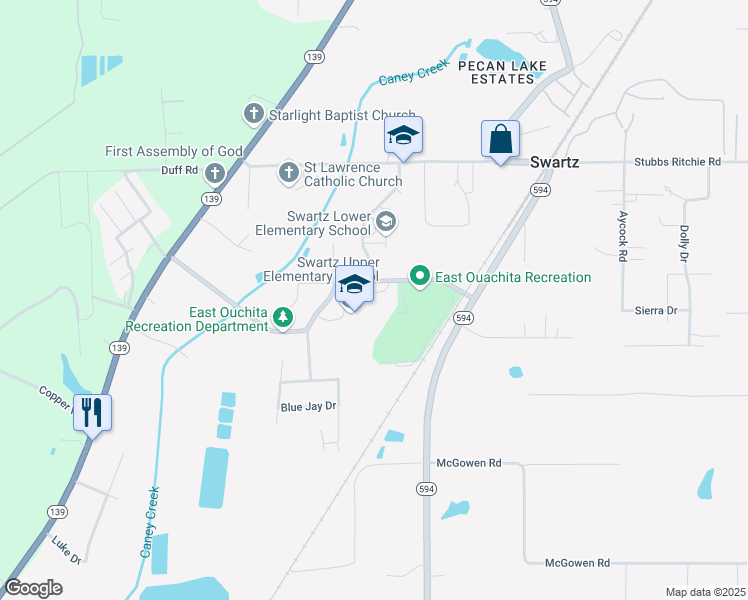 map of restaurants, bars, coffee shops, grocery stores, and more near 400 Lincoln Hills Drive in Monroe