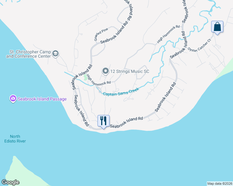 map of restaurants, bars, coffee shops, grocery stores, and more near 196 High Hammock Drive in Johns Island