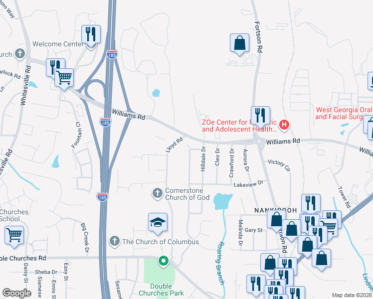 map of restaurants, bars, coffee shops, grocery stores, and more near 7919 Crescent Drive in Columbus