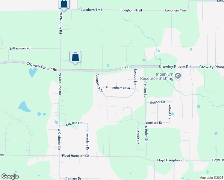 map of restaurants, bars, coffee shops, grocery stores, and more near 807 Saxon Court in Crowley
