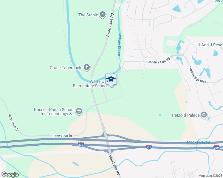 map of restaurants, bars, coffee shops, grocery stores, and more near 4701 Modica Lott Road in Bossier City