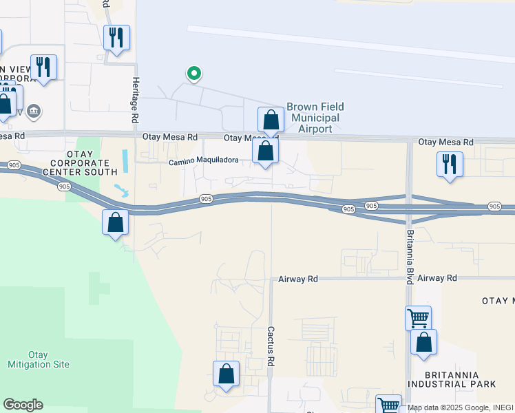 map of restaurants, bars, coffee shops, grocery stores, and more near 1812 Cactus Road in San Diego