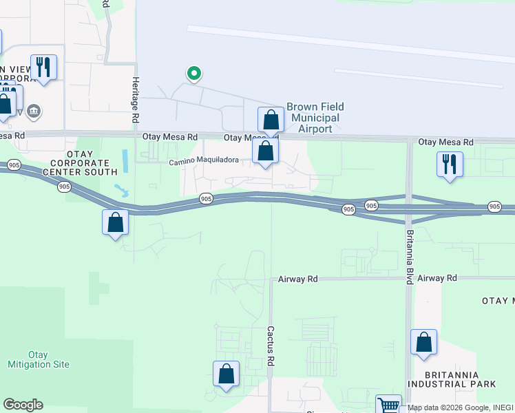 map of restaurants, bars, coffee shops, grocery stores, and more near 1812 Cactus Road in San Diego