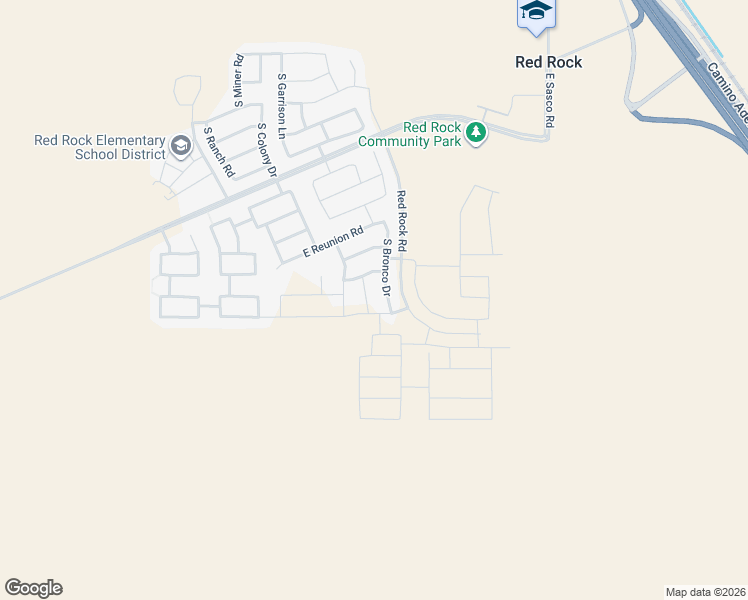 map of restaurants, bars, coffee shops, grocery stores, and more near 34675 South Presidio Place in Red Rock