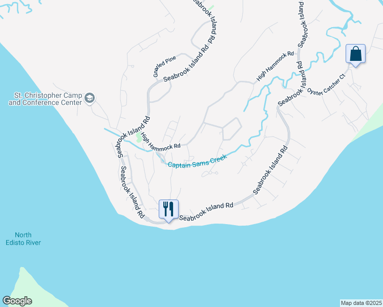 map of restaurants, bars, coffee shops, grocery stores, and more near 161 High Hammock Drive in Seabrook Island