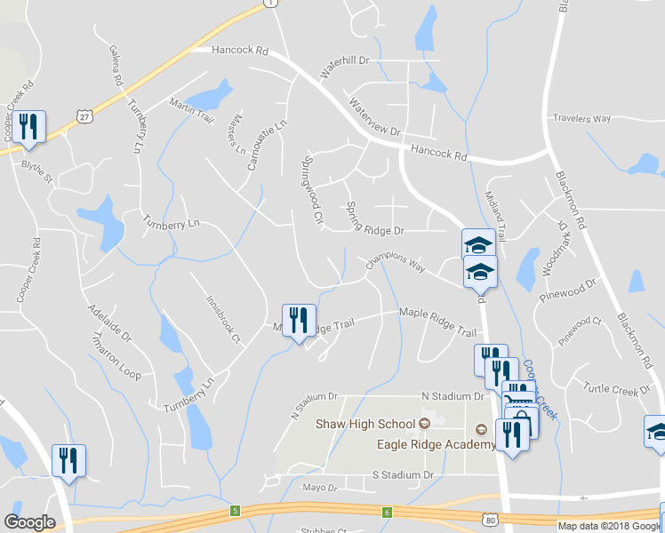 map of restaurants, bars, coffee shops, grocery stores, and more near 7912 Edinburgh Court in Columbus
