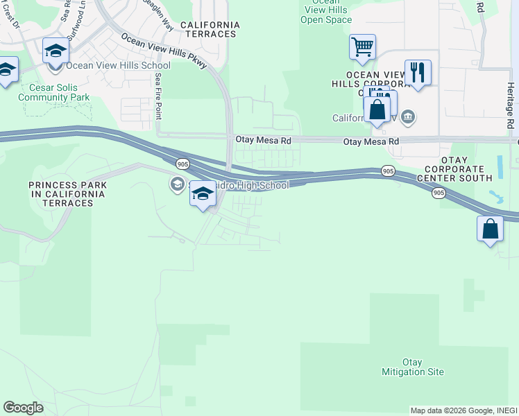 map of restaurants, bars, coffee shops, grocery stores, and more near 5501 San Rafael in San Diego