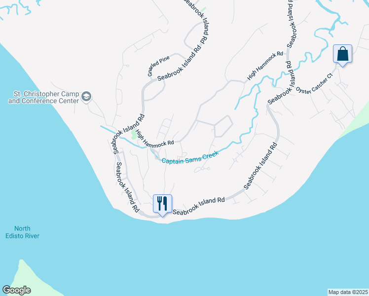 map of restaurants, bars, coffee shops, grocery stores, and more near 161 High Hammock Drive in Seabrook Island