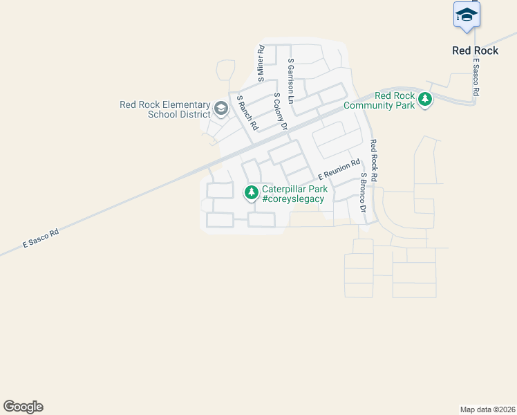 map of restaurants, bars, coffee shops, grocery stores, and more near 21141 East Reunion Road in Red Rock