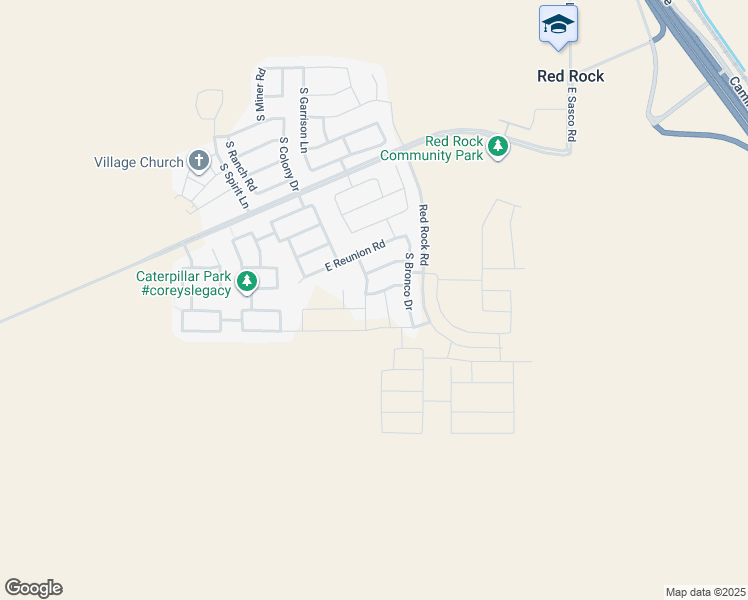 map of restaurants, bars, coffee shops, grocery stores, and more near 21567 East Frontier Road in Red Rock