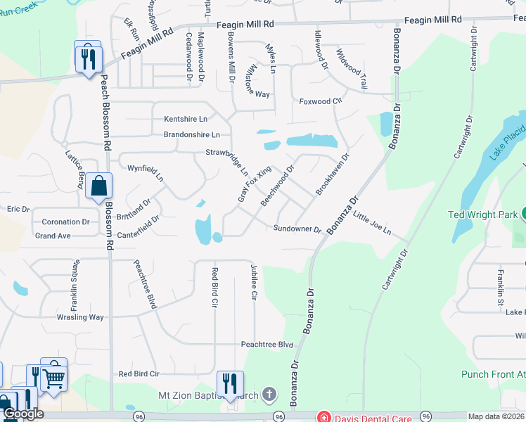 map of restaurants, bars, coffee shops, grocery stores, and more near 407 Beechwood Drive in Bonaire