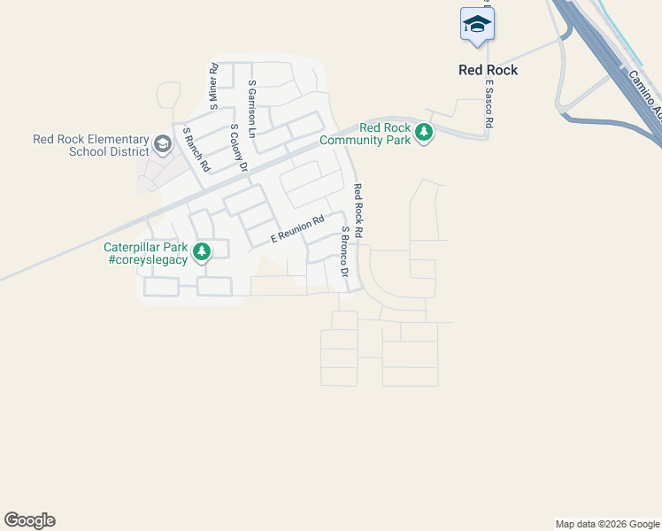 map of restaurants, bars, coffee shops, grocery stores, and more near 34613 South Presidio Place in Red Rock
