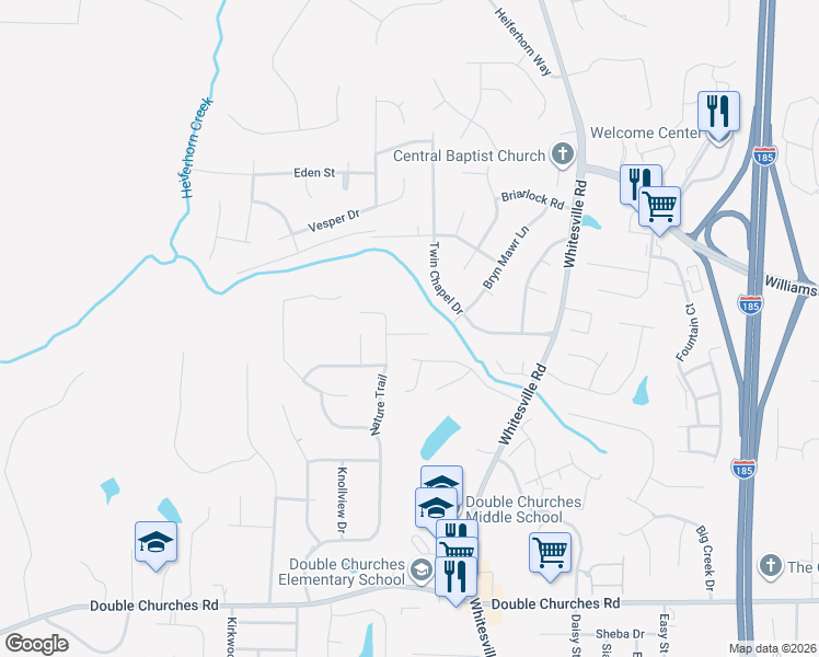 map of restaurants, bars, coffee shops, grocery stores, and more near 8075 Gilliam Court in Columbus