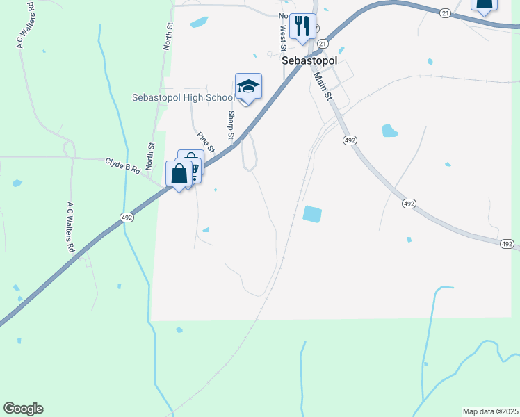 map of restaurants, bars, coffee shops, grocery stores, and more near in Sebastopol