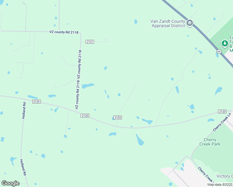 map of restaurants, bars, coffee shops, grocery stores, and more near County Road 2103 in Canton