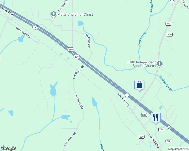 map of restaurants, bars, coffee shops, grocery stores, and more near 15665 U.S. 280 in Smiths Station