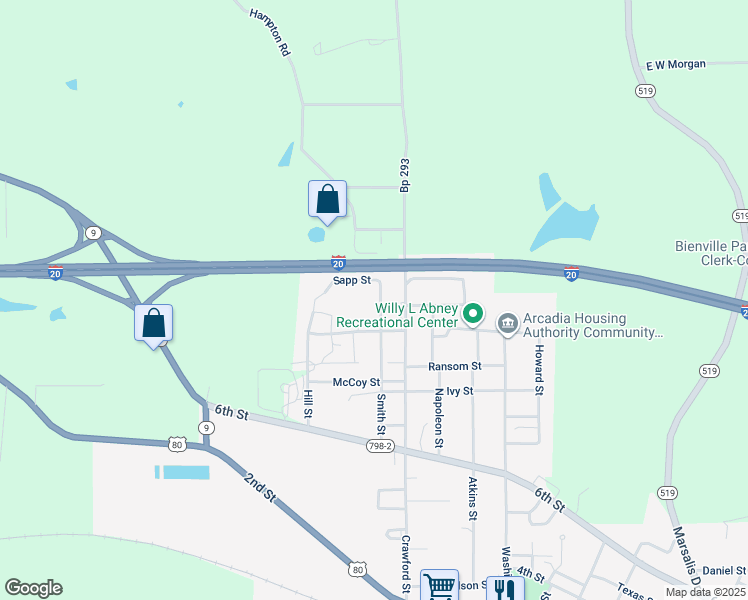 map of restaurants, bars, coffee shops, grocery stores, and more near 470 Smith Avenue in Arcadia
