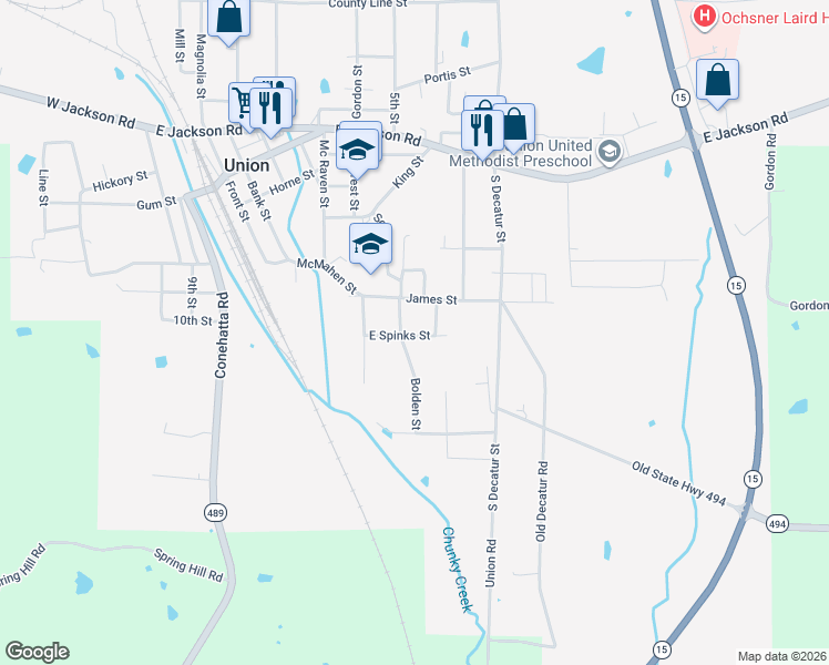 map of restaurants, bars, coffee shops, grocery stores, and more near 101-199 Bolden St in Union
