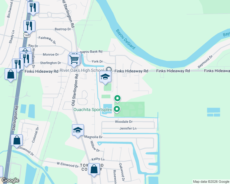 map of restaurants, bars, coffee shops, grocery stores, and more near 204 Holland Dr in Monroe