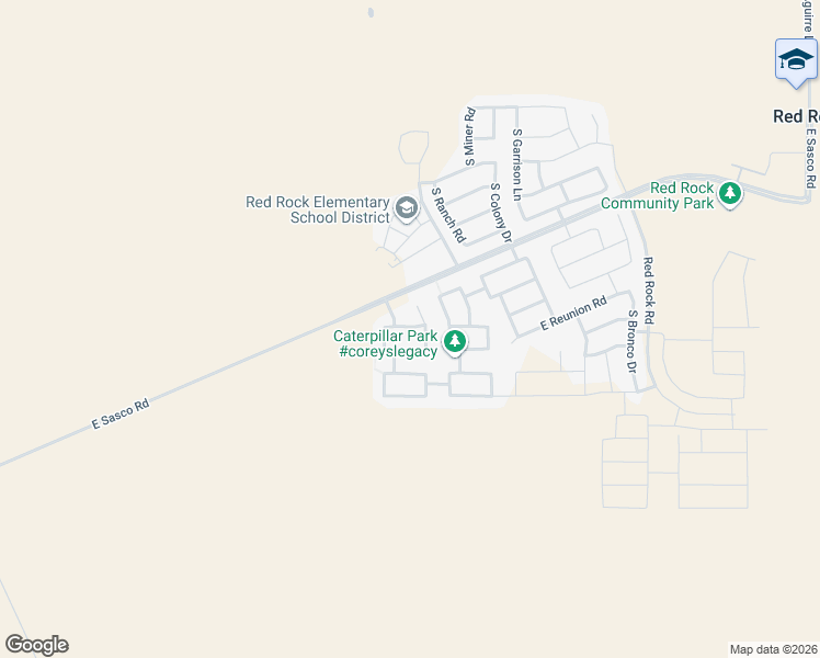 map of restaurants, bars, coffee shops, grocery stores, and more near 20864 East Founders Road in Red Rock